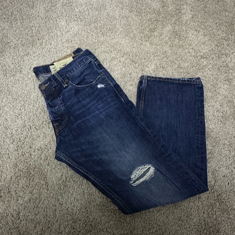 Mens Hollister distressed blue jeans